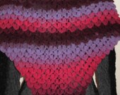 Luxury Winter Accessorie Cozy Crocodil Stich -  Crochet Shawl in Wonderful Pink and Purple Colors