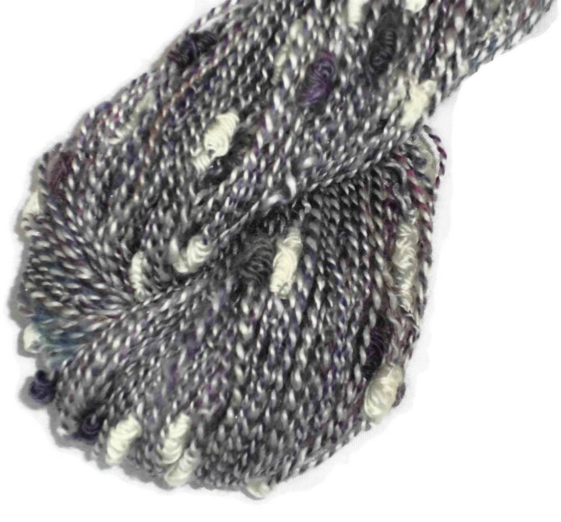 Handspun, Hand Dyed, Lace 2-ply Knot Yarn, Art Yarn. EU Seller