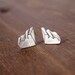 Sterling silver hand engraved architectural fragment stud earrings