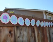Mermaid Birthday banner with personalized name