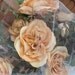 Vintage Silk  Flower Roses Wrapped In Vintage Tulle And Lace - Peach