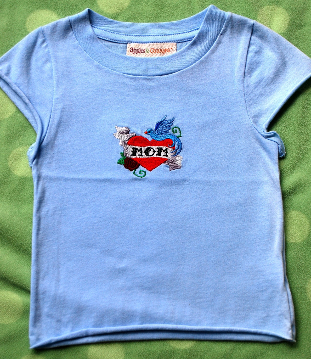 SALE Mom Tattoo embroidered tshirt 2t girls