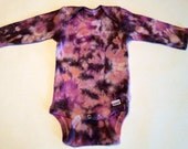 SALE - Black, Orange & Purple Long Sleeve Tie Dye Gerber Onesie (6-9 months)