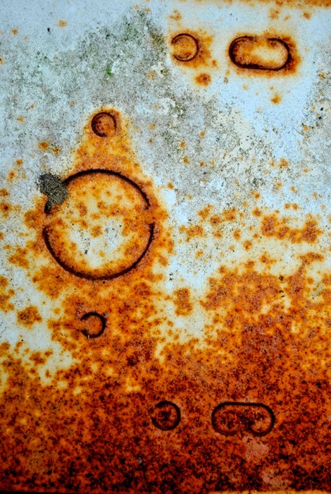 Abstract Art Photography Print - texture corrosion rust metal modern wall art decor "Branded" / custom sizes and canvas wraps available