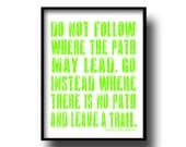 art print poster quote typography saying green distressed emerson letters motivational home decor 8x10
