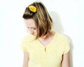 Vintage Handmade Yellow Knit Sleeveless Keyhole Blouse