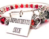 Set of two beaded bangles charm bracelet