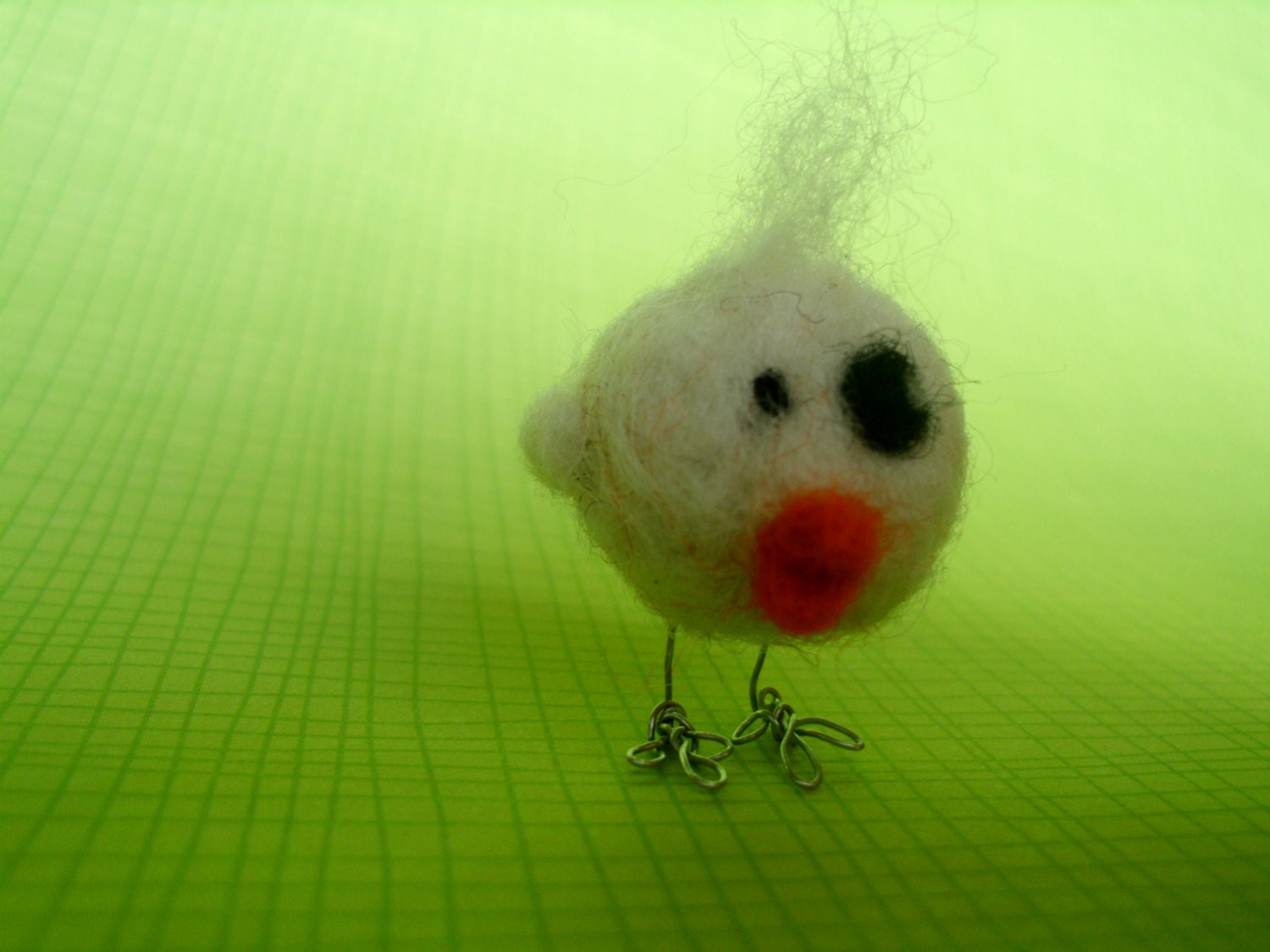 Needle Felted White Chick Chicken Bird Animal Figurine Soft Sculpt Ooak Doll Miniature Cute Small Easter Egg Gift