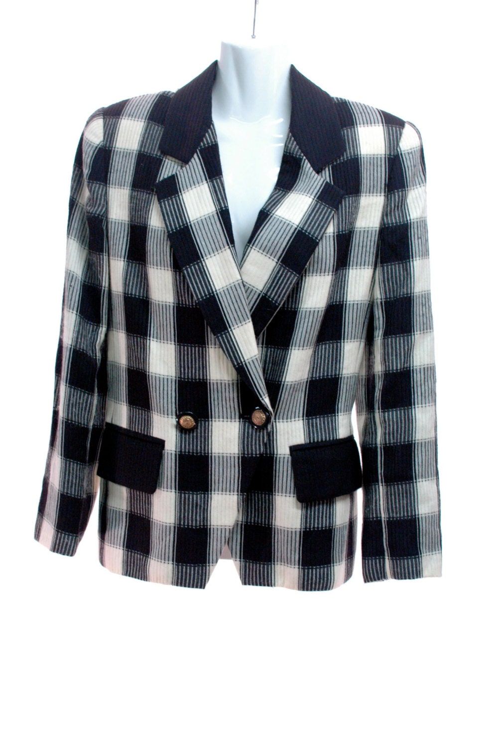 Black and White Plaid Jacket