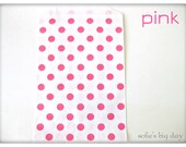 PINK DOT Treat Bags-Pink polka dot favor bags- pink goody bags- pink polka dot bags-20 count Il_170x135