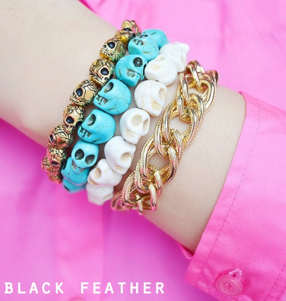 Turquoise Skull Bracelet