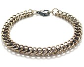 Chainmaille Bracelet: Champagne in Half Persian 3-in-1