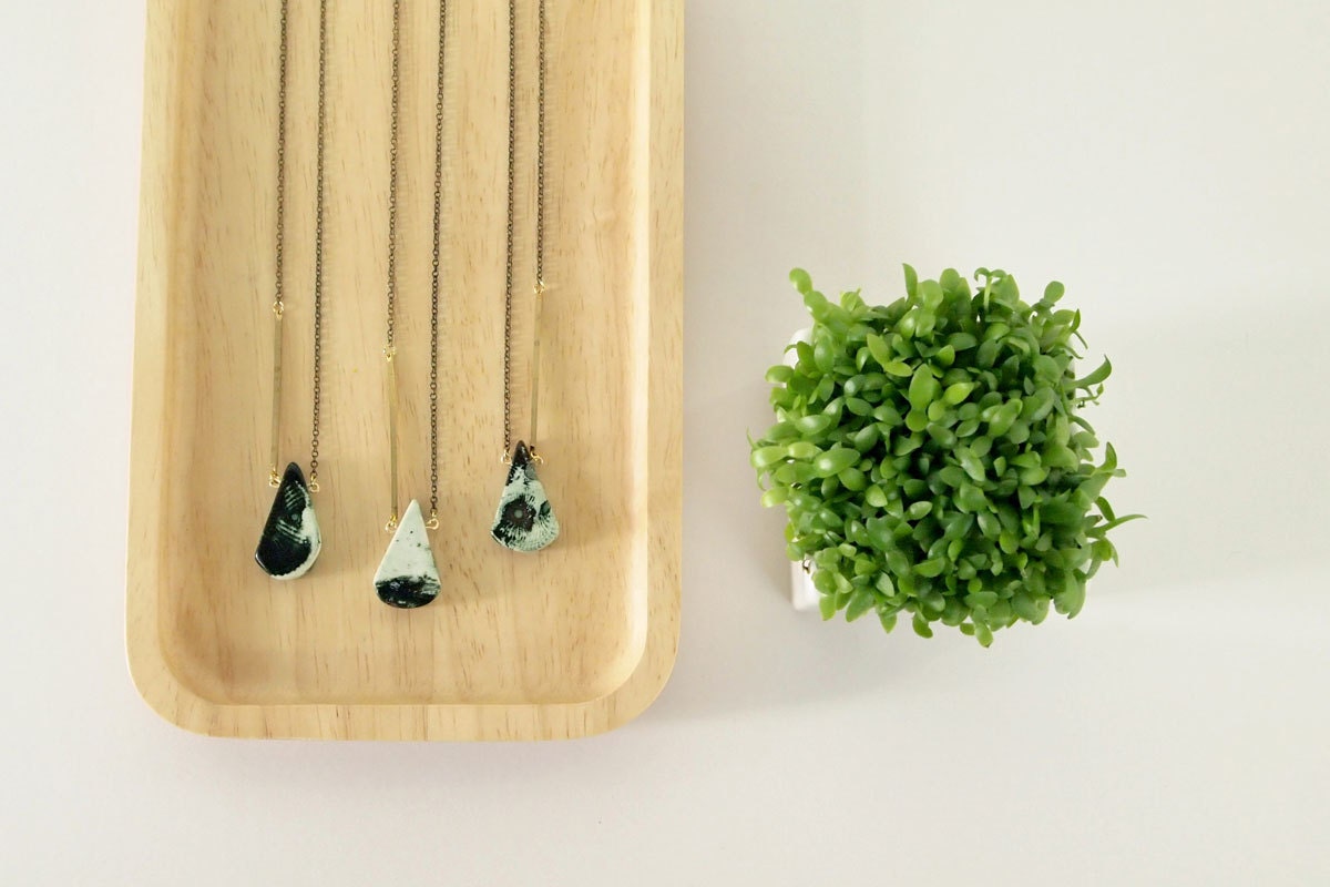 NEW Green Coral Necklace : Spring Fashion - Green Coral Drop