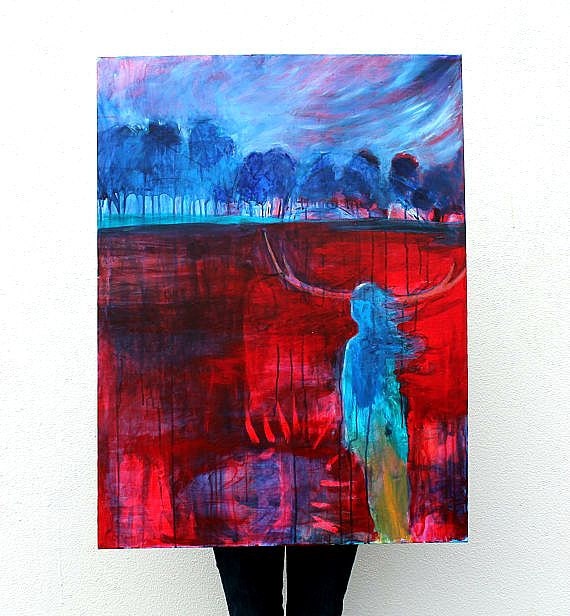 Acrylic Landscape Painting Abstract "A Walk Resolute"
