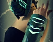 The Water Demon LIGHT UP mask, gauntlets, and shin guards rave costume set.