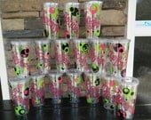 Set of 16 Personalized Cups, 16oz double wall tumblers, for the bridesmaids, bachelorette party,