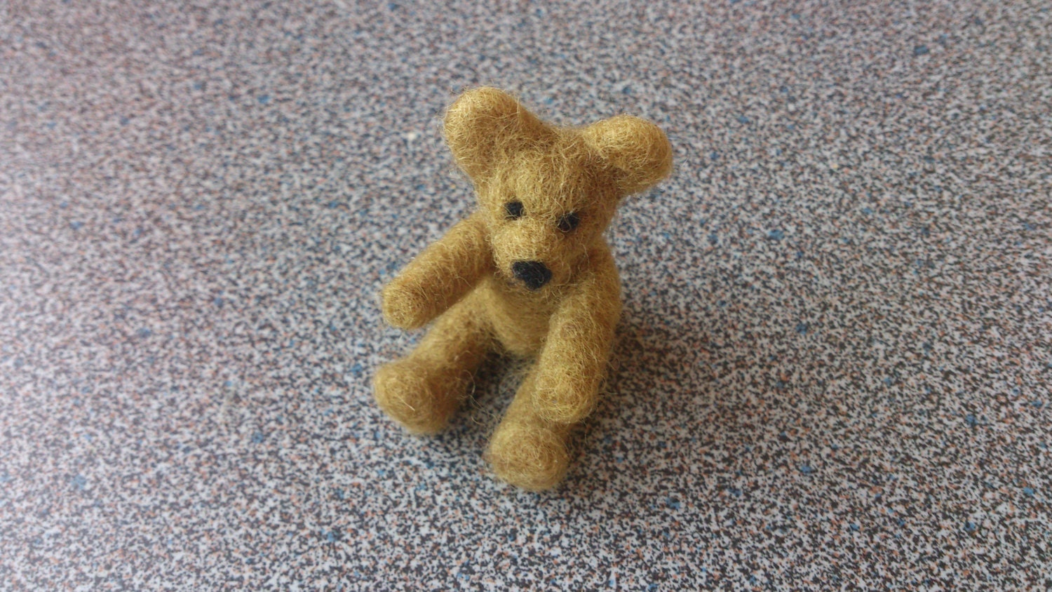 RESERVED TO BARBARA Teddy bear olive green miniature teddy bear needle felted miniature Valentines day gift under 25 eco friendly
