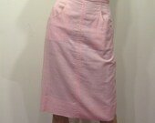 Vintage 1950s Skirt // Pink 50s Pencil Skirt // 2 XS 23W