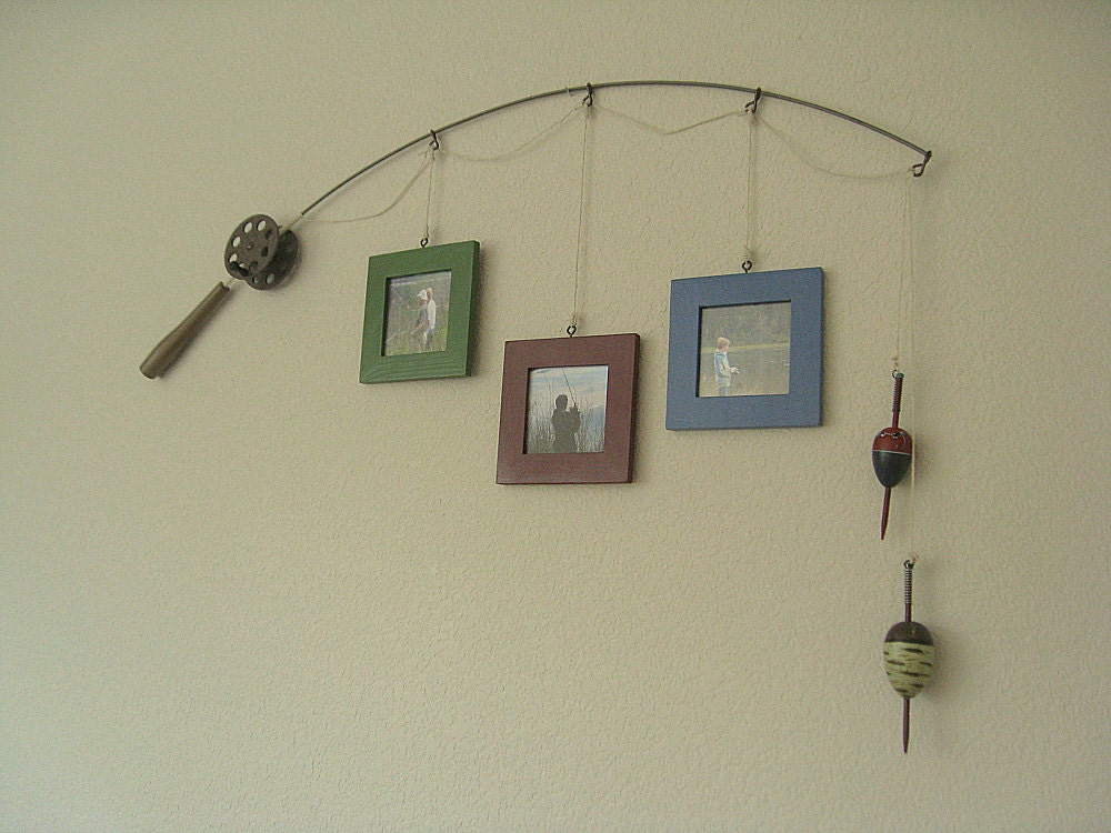 Fishing Photo Frame - Metal Brown - 3 Frames