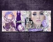custom blog header banner/website,facebook header-purple,fashion,girl