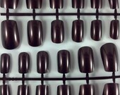 Dark Mahogany Fake Nails for DIY Nail Art  / Nail Spine / False Nails / Blank Nails