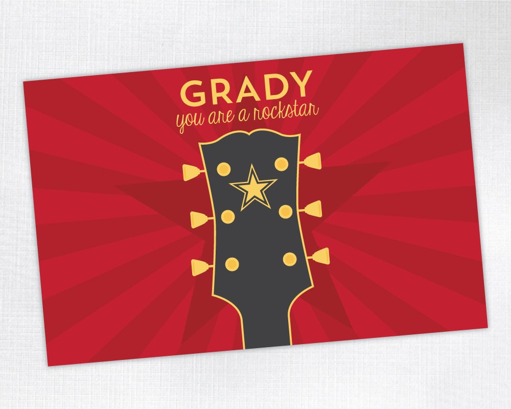 Personalized Placemat - You Are A Rockstar - laminated, double-sided - Custom Kids / Childrens Placemat Il_170x135