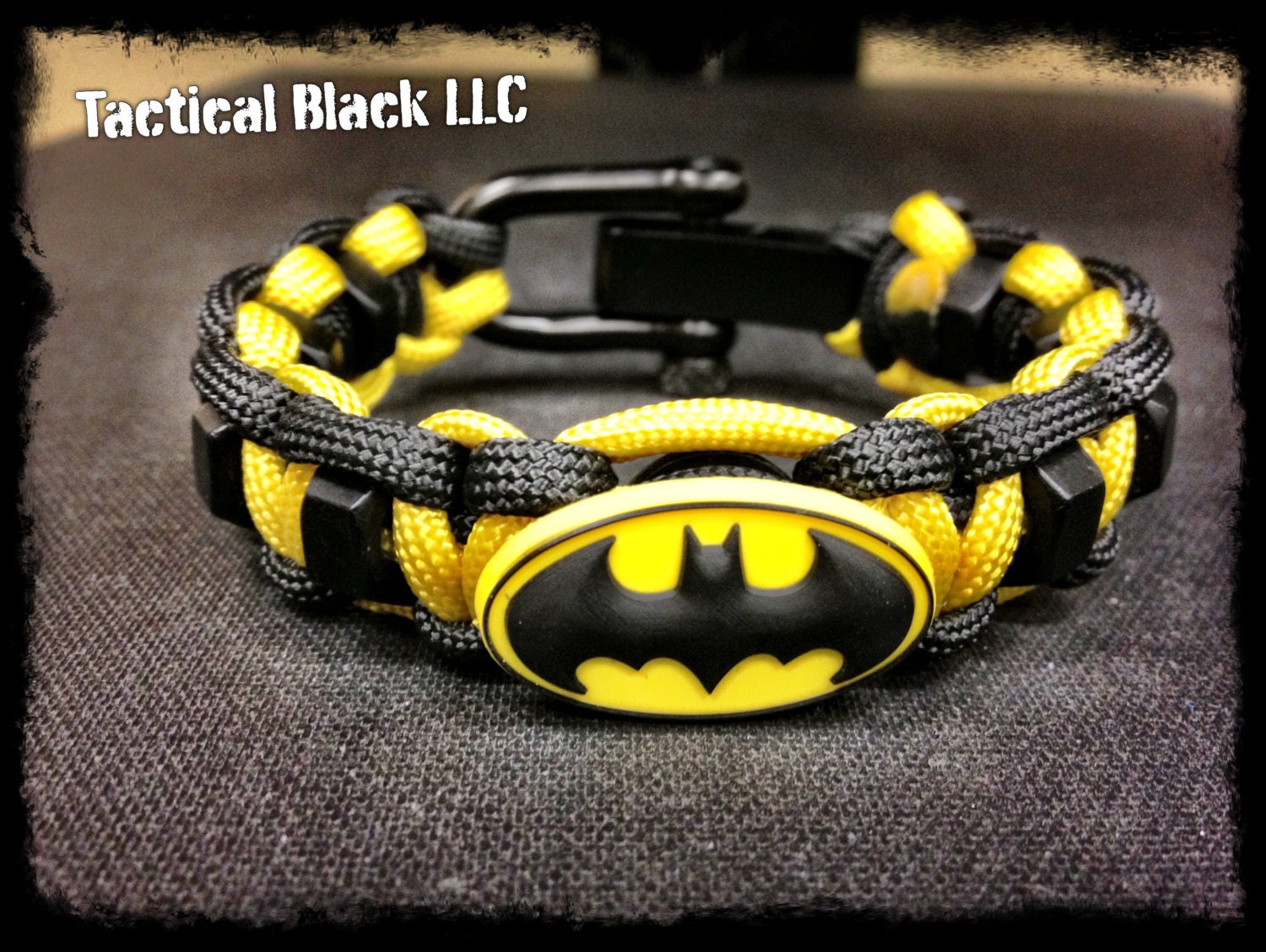 Batman paracord bracelet with hexnuts