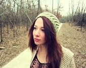 Tan Slouchy Hat Knit Womens Cap Spring Hat Summer Hat Crochet