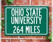 Personalized Ohio State University Highway Distance Sign (12" x 8")