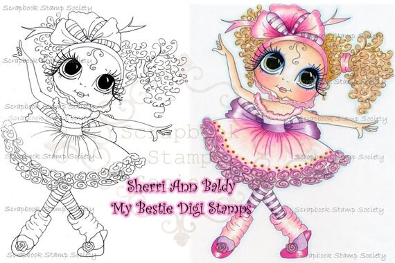 Digital Digi Stamps Big Eye Big Head Dolls Digi   Bestie Dancer  By Sherri Baldy