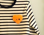 Orangey Heart Brooch - hand dyed silk brooch
