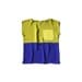 SALE // Hand dyed Silk top. Chartreuse, blue and yellow color block Tee