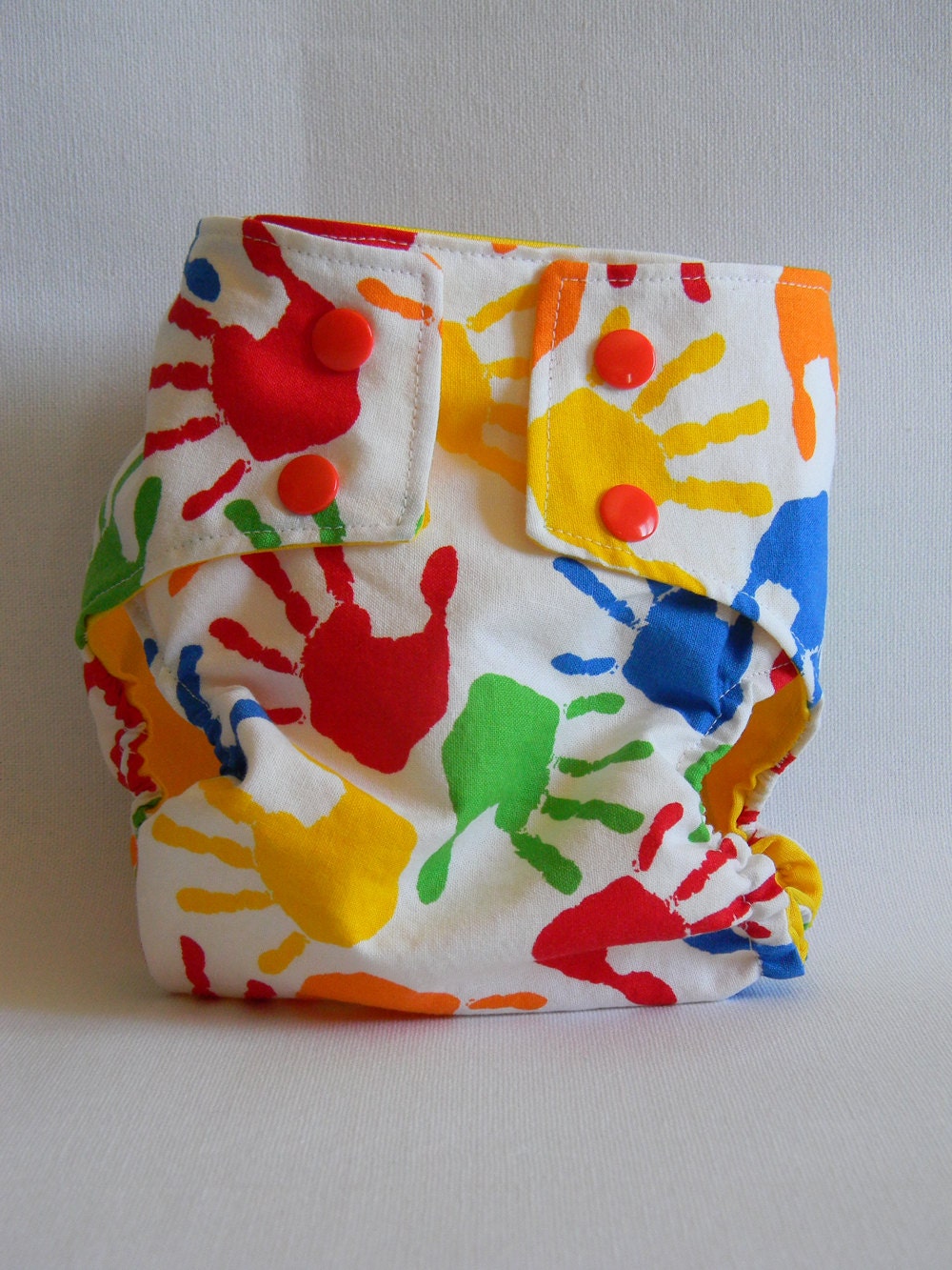 Hand Print PUL Water Resistant Diaper Cover Available in Small and Medium