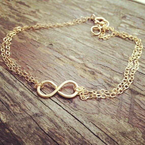 Handmade Gold Filled Double Strand Infinity Bracelet - All 14k Gold Filled - Dainty Jewelry