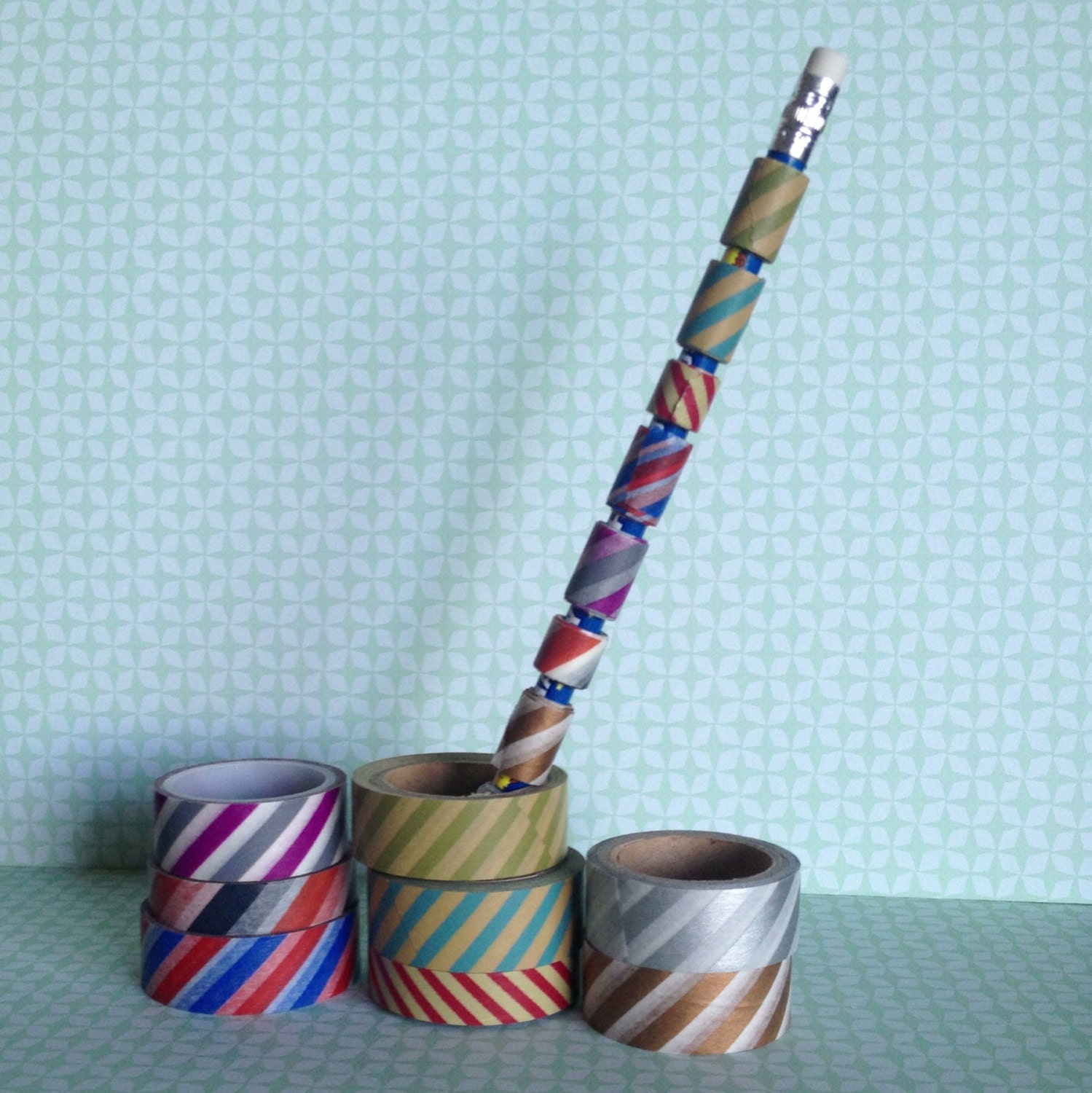 Washi Tape Sampler Pencil- "Airmail" Collection
