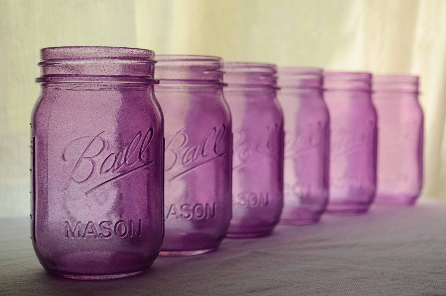 Stained Mason Jars - Madly Mauve - Set of 6 - Pint Size
