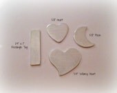Add on Tag- Hand Stamped Jewelry - Personalized Charm - One Flat Heart Moon Tag
