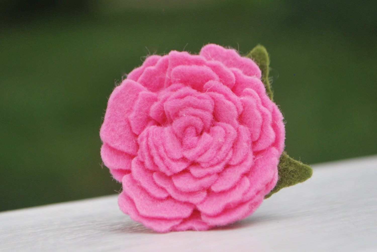 Pink Peony Hair Clip, Wool Felt Peony in Summery Pink, Available as a Clip or Headband