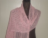 Summer Lace  Pink  Shawl/Scarf.Knit.Spring.Light.New.Woman.Mom.Gift.Wedding.Cotton.Ready  to  ship.