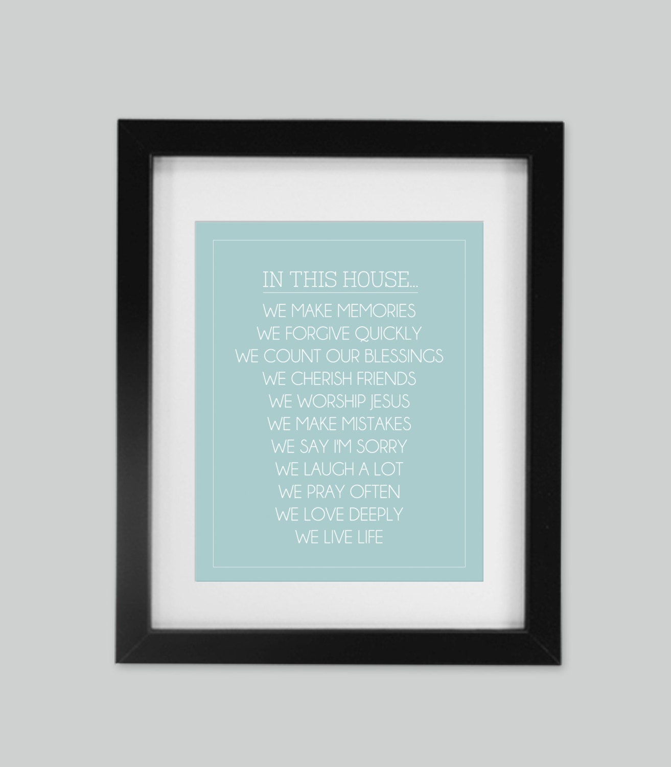 House Rules - "In this house..." - Printable Home Decor Artwork - Print it Yourself JPG - PIY
