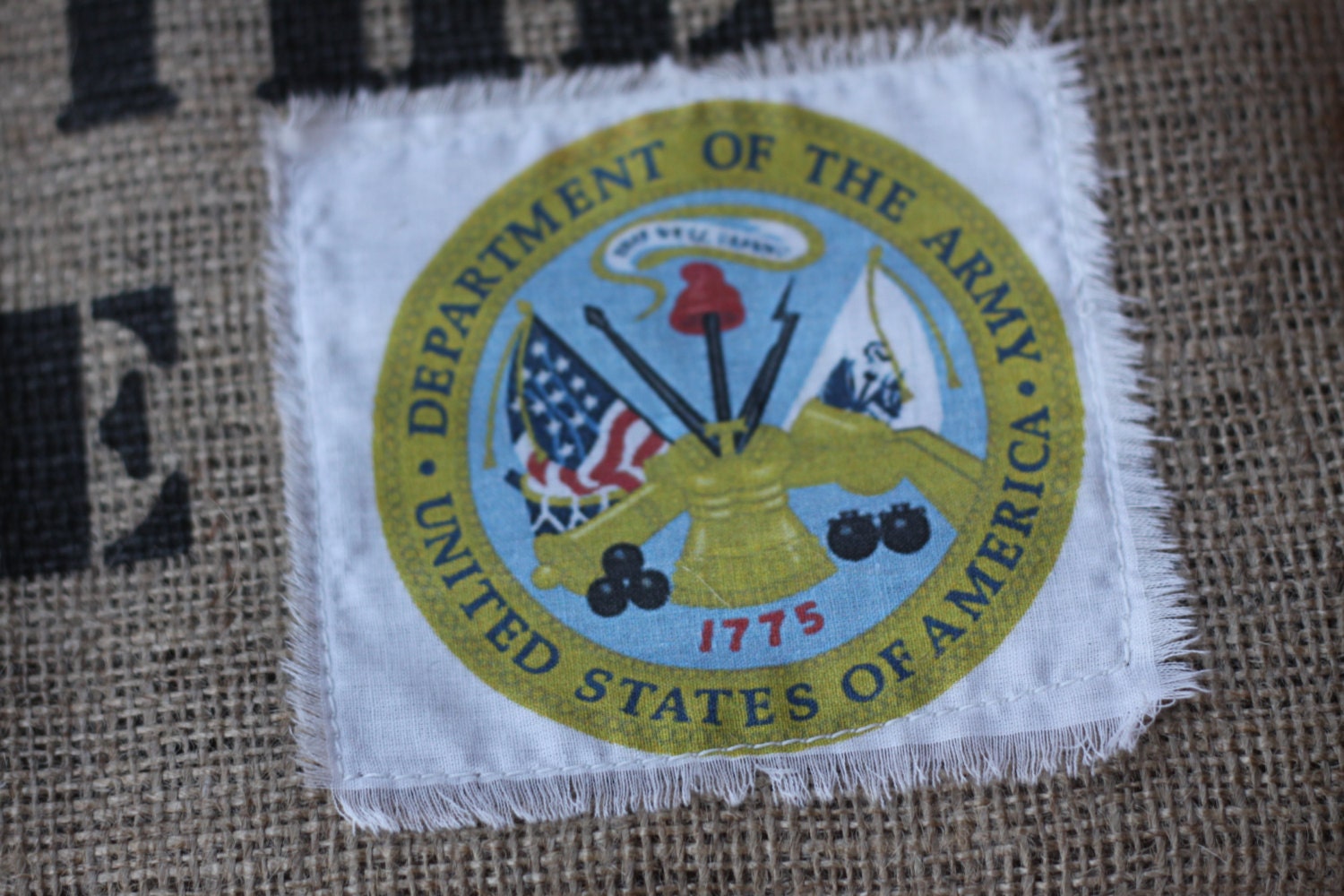 Land of the Free ARMY emblem Pillow Cover in Black
