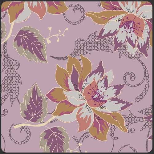 Art Gallery Fabric - Rock 'n Romance Collection - Wild Heart Spirited - Dusty Violet - Patricia Bravo