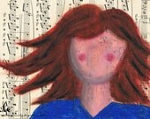 Girl with the Flyaway Hair Art Print