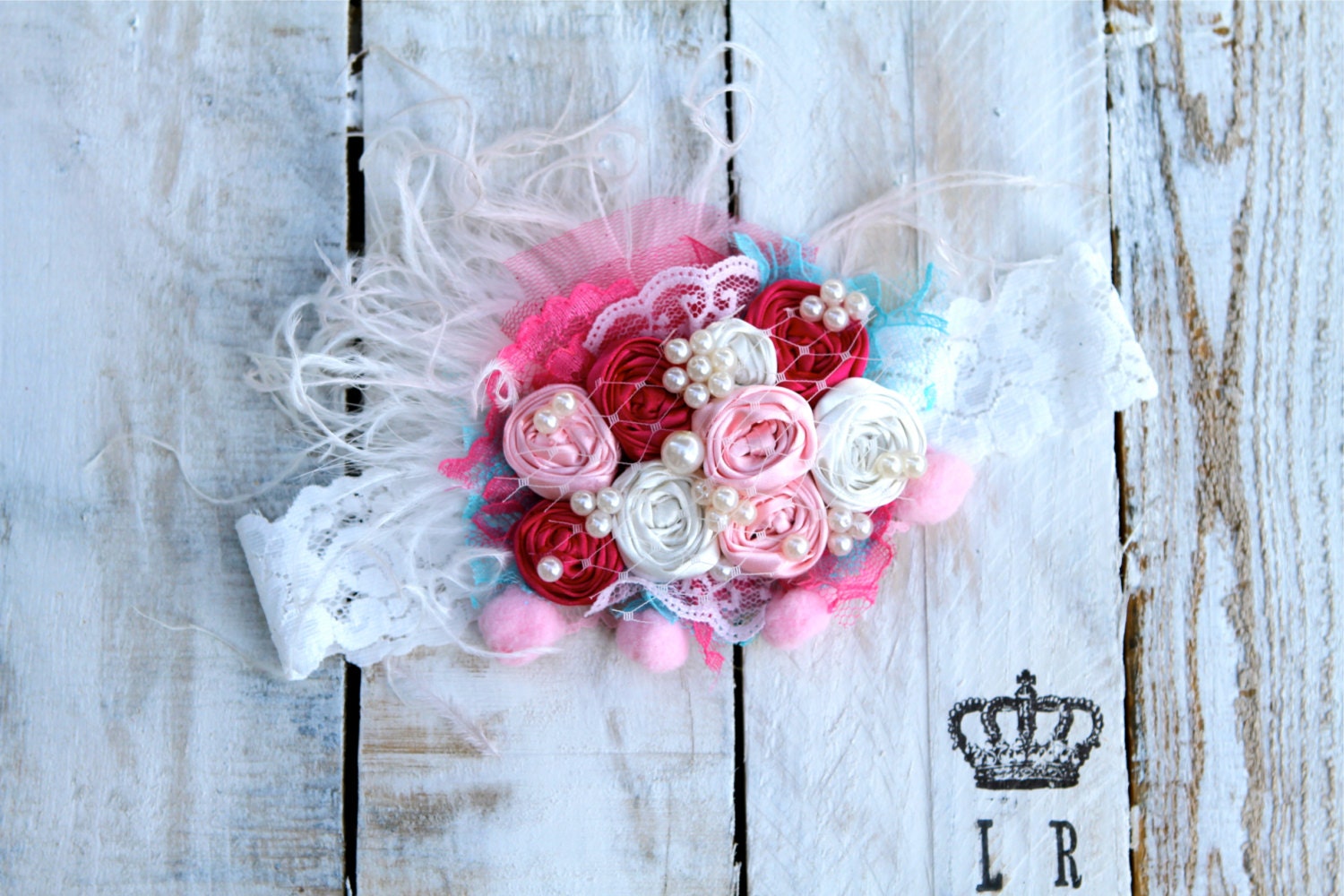 Bon Bon Framboise Headband by London Raquel Rosette Headband Persnickety Matilda Jane