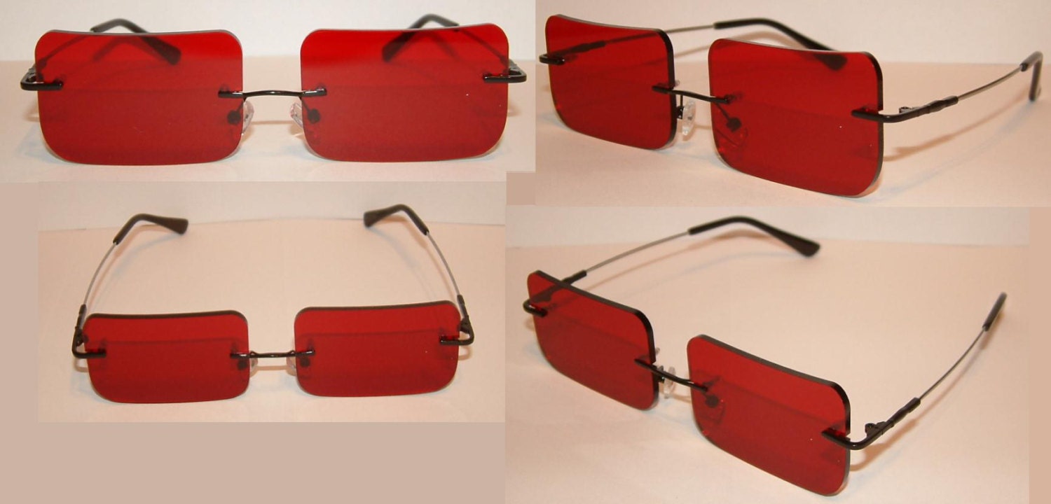 Red Rectangle V2 Cosplay Costume Sunglasses Glasses