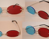 Standard Red and Blue 3D Oval glasses.