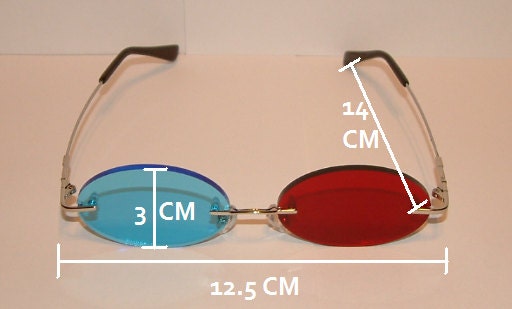 Standard Red and Blue 3D Oval glasses.