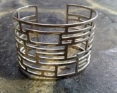 CUFF03 - 925 Sterling Silver Cuff with Front Garden Gate