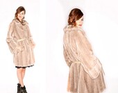 FESTIVAL SALE Champagne Toast- Vintage Faux Fur PeaCoat