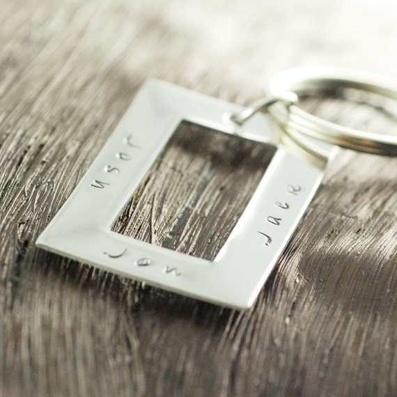 Personalized Key Chain, Hand stamped key chain, Gift for Him, Fathers Day GIft,